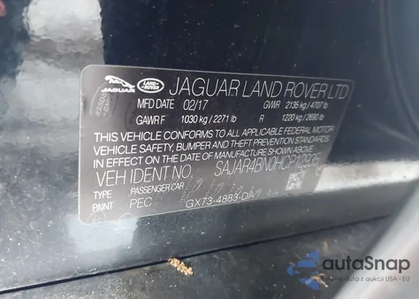 2017 Jaguar Xe 20D z USA, uszkodzony, nr VIN SAJAR4BN0HCP12935